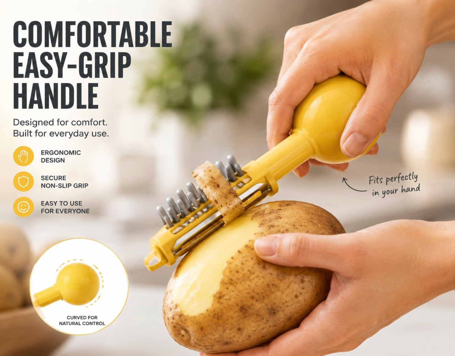 3 In 1 Multifunctional Vegetable Fruit Peeler Brush
