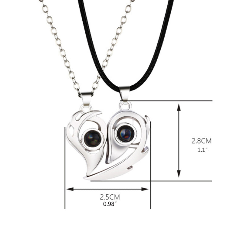 I Love You Magnetic Projection Couple Necklace