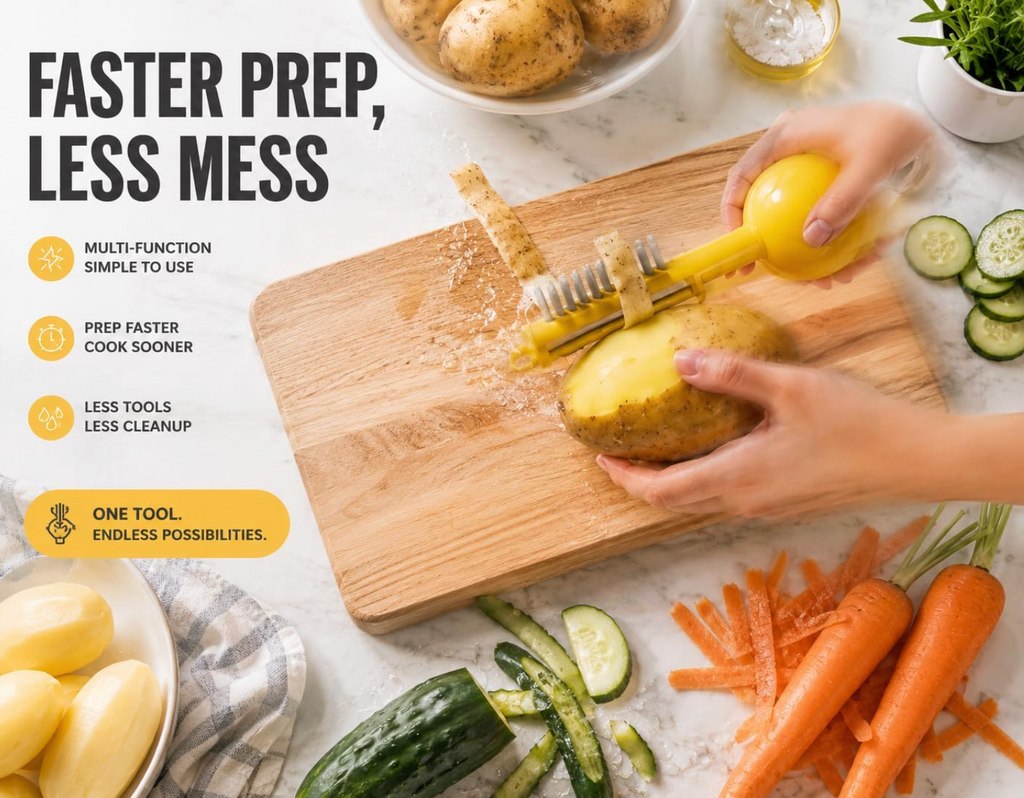 3 In 1 Multifunctional Vegetable Fruit Peeler Brush