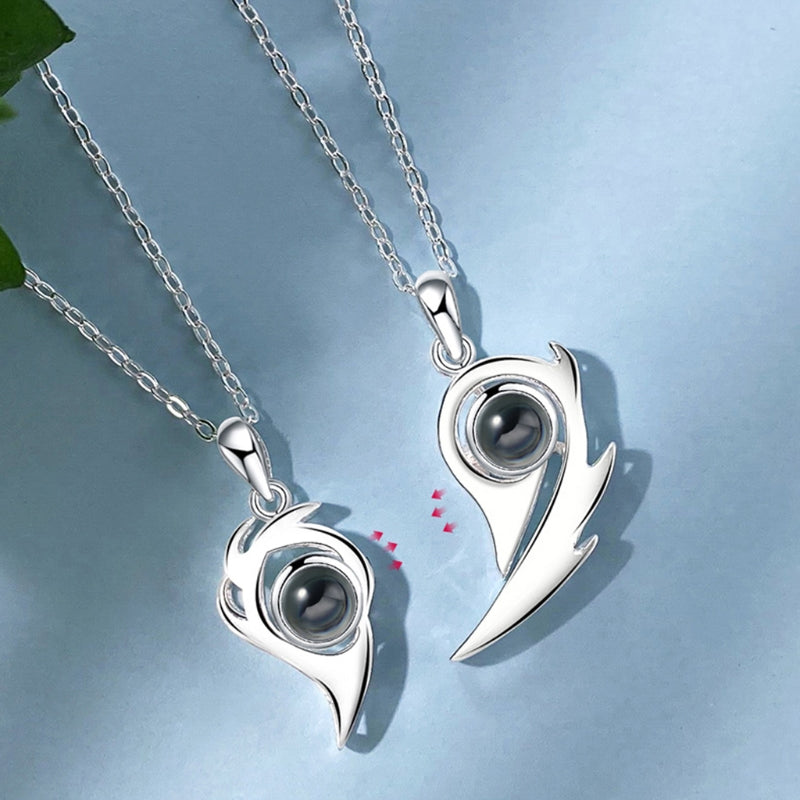 I Love You Magnetic Projection Couple Necklace