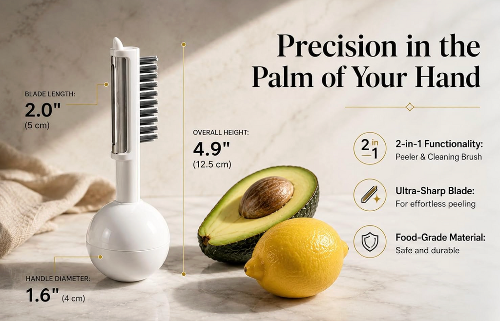 3 In 1 Multifunctional Vegetable Fruit Peeler Brush