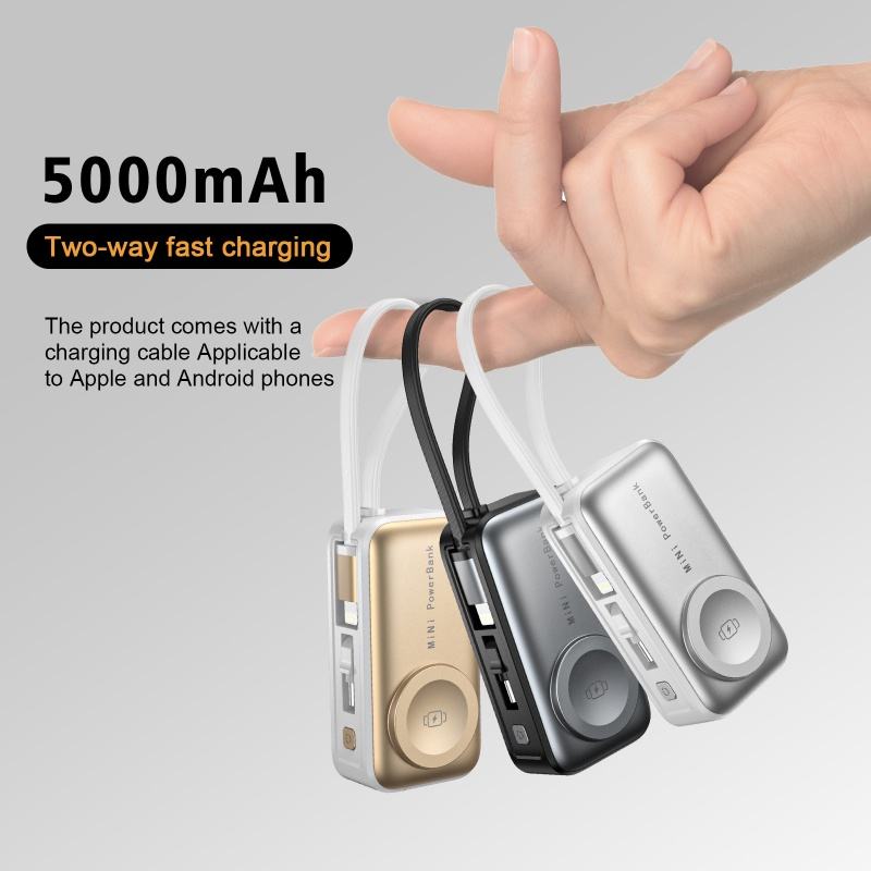 3 In 1 Built In Cable Capsule Power Bank