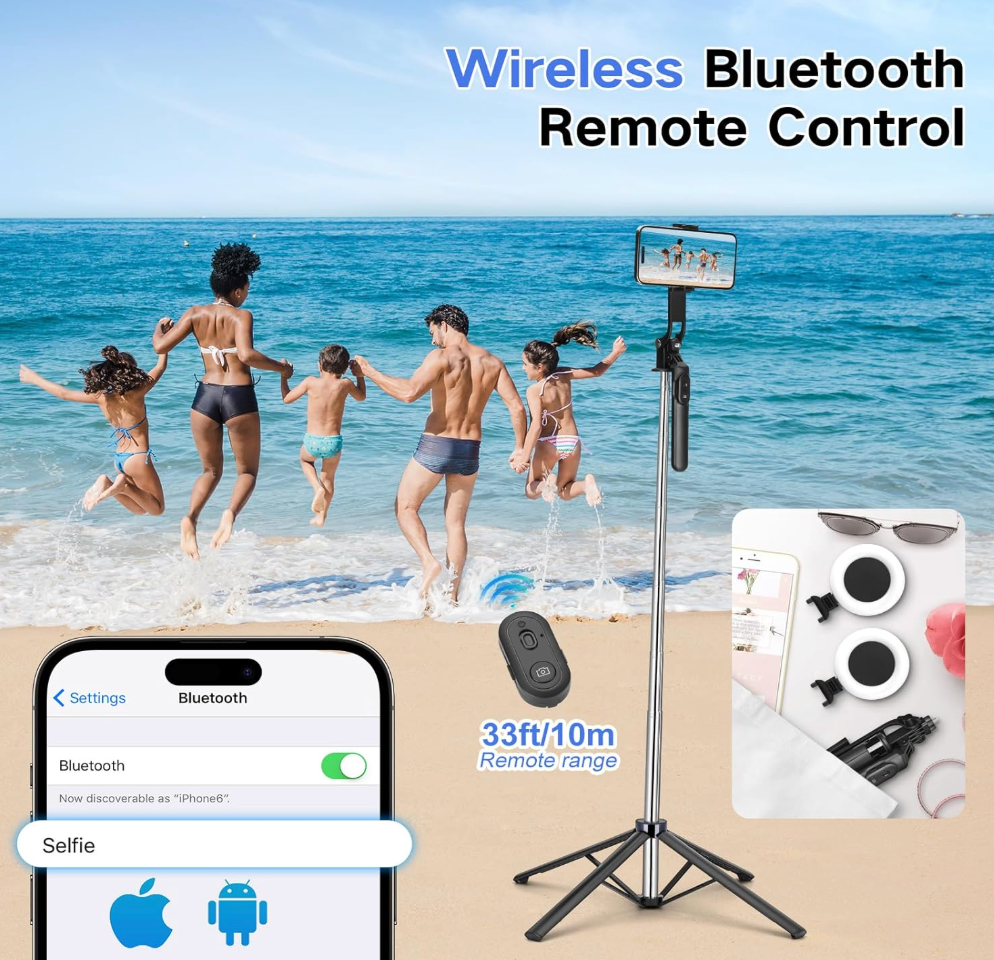 Selfie Stick Tripod with Light