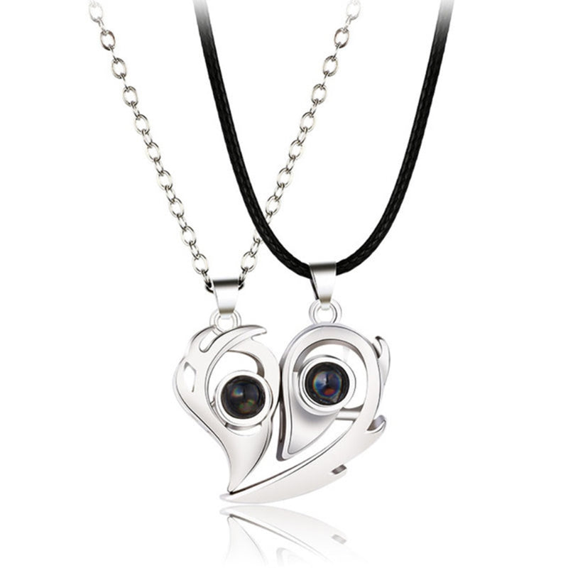 I Love You Magnetic Projection Couple Necklace