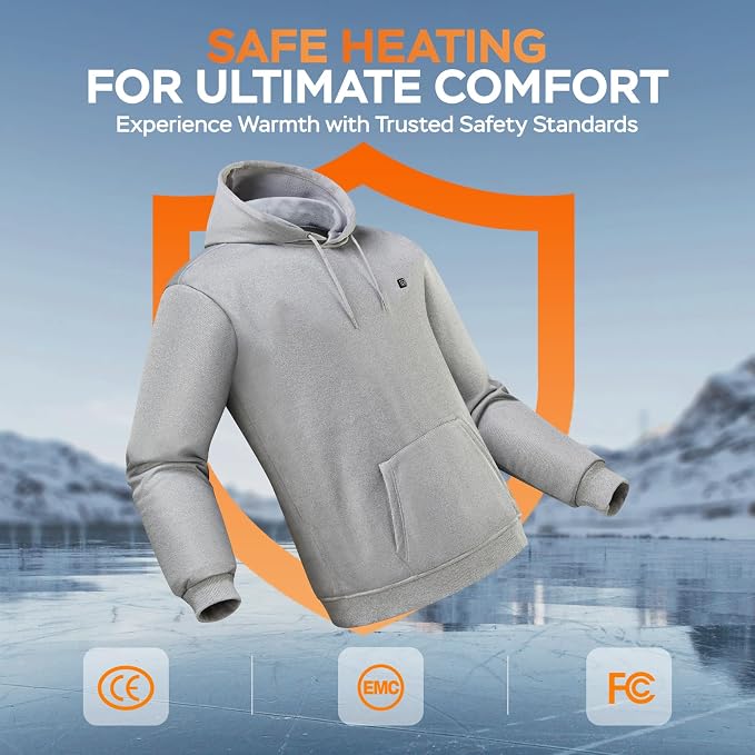 Electric Heating Sweatshirt With Fleece Lining