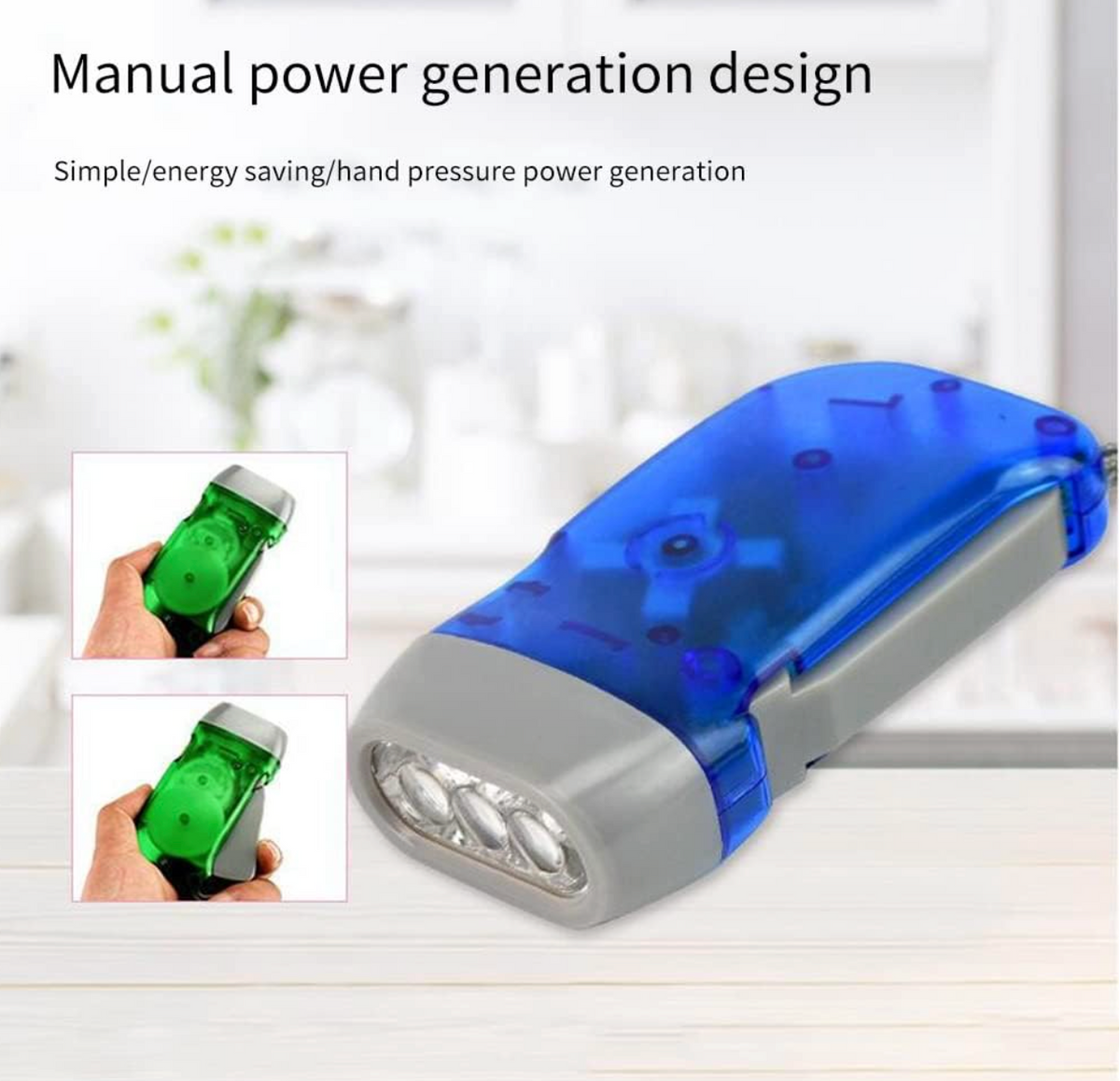 Hand Crank Flashlight with Dual LED