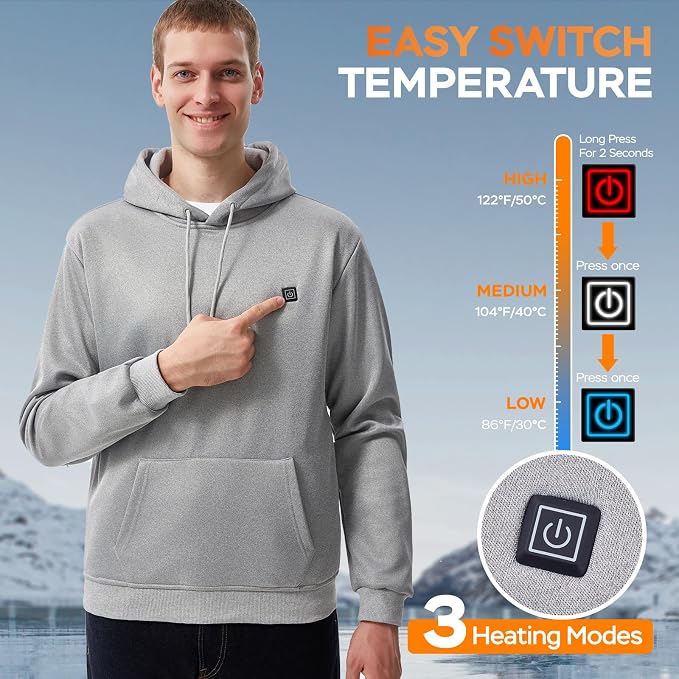 Electric Heating Sweatshirt With Fleece Lining