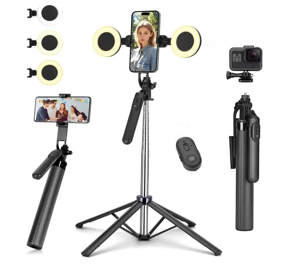Selfie Stick Tripod with Light